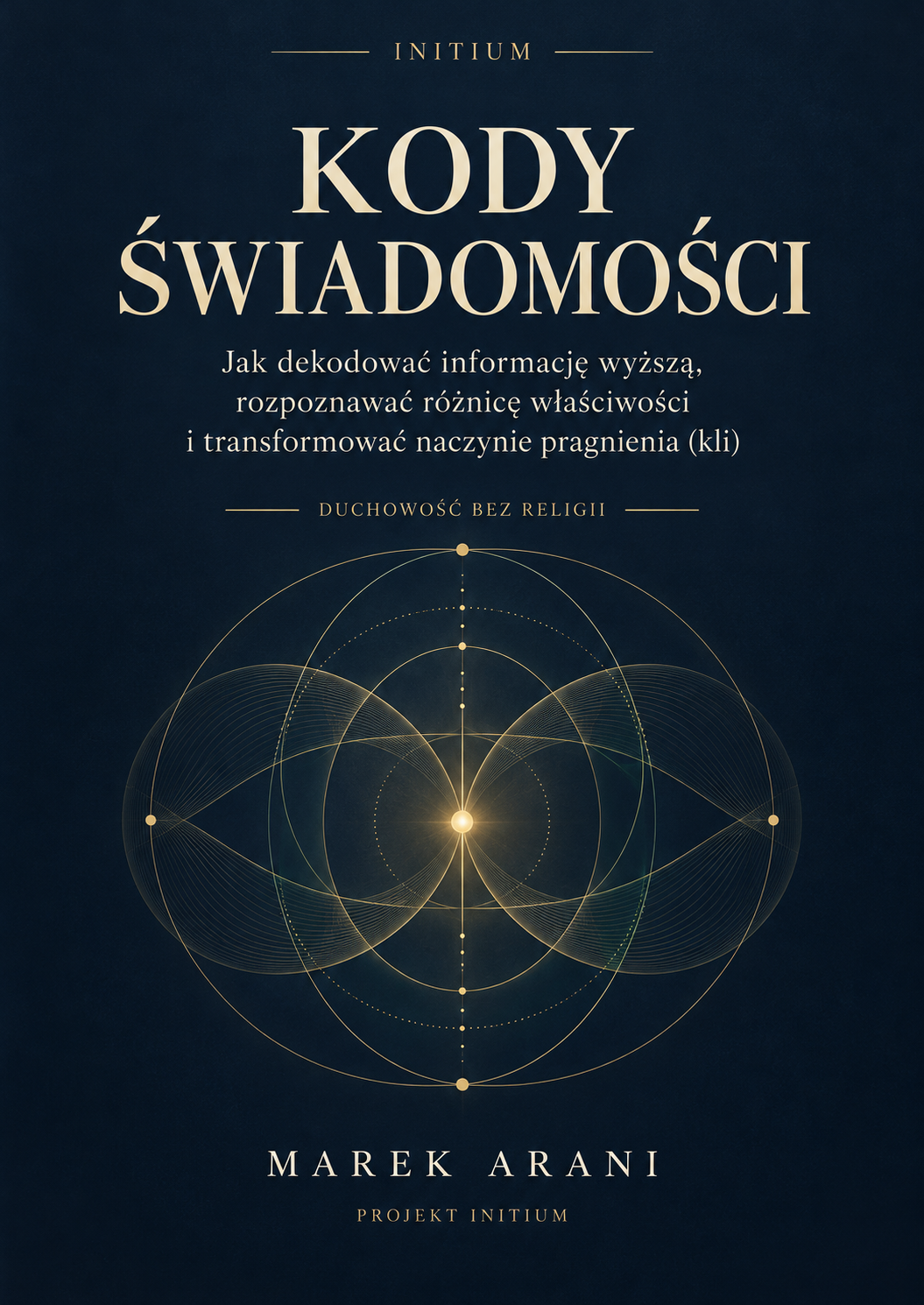 Kody świadomości — Marek Arani — granatowo-złota okładka INITIUM